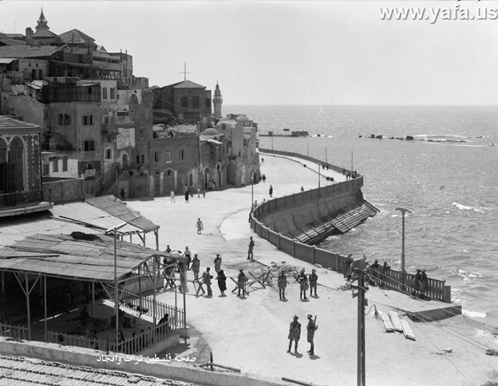 اغلاق شارع الميناء من قبل المحتل البريطاني 1936